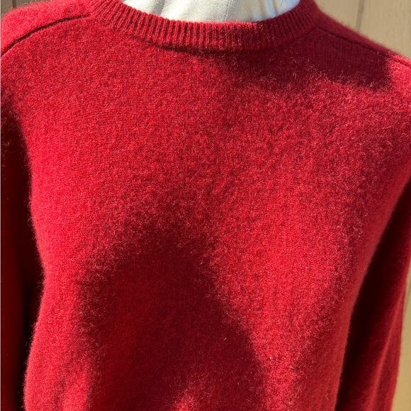Men's XL Grant Thomas two no ply cashmere 100% Cashmere Red Thick Sweater - Picture 4 of 10